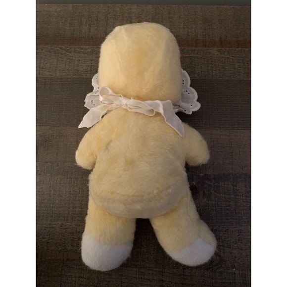 Bantam Plush Baby Doll Yellow Pink Face Blue Eyes 11" Vintage READ - Picture 8 of 9